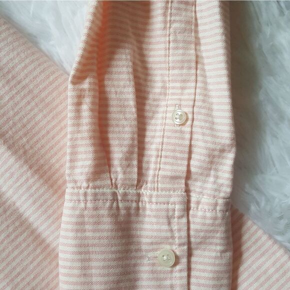 J Crew button down Striped Peach Embroidered shirt Size Small - Picture 4 of 5